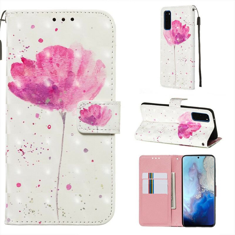 Flip Cover Samsung Galaxy S20 Akvarel Valmue