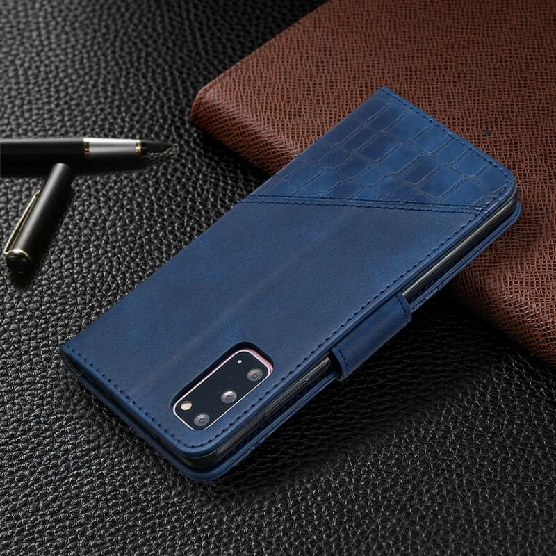 Læder Cover Samsung Galaxy S20 Klassisk Krokodilleskindseffekt