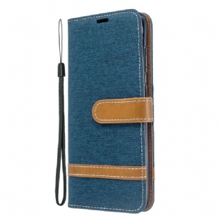 Læder Cover Samsung Galaxy S20 Med Snor Stof- Og Lædereffektrem