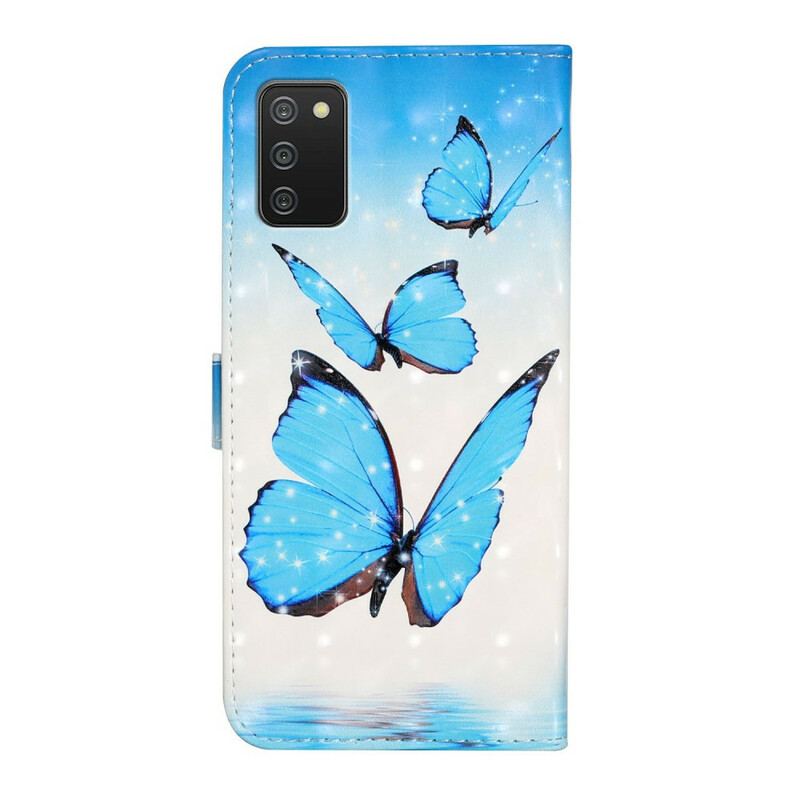 Flip Cover Samsung Galaxy A02s Flugt Af Sommerfugle