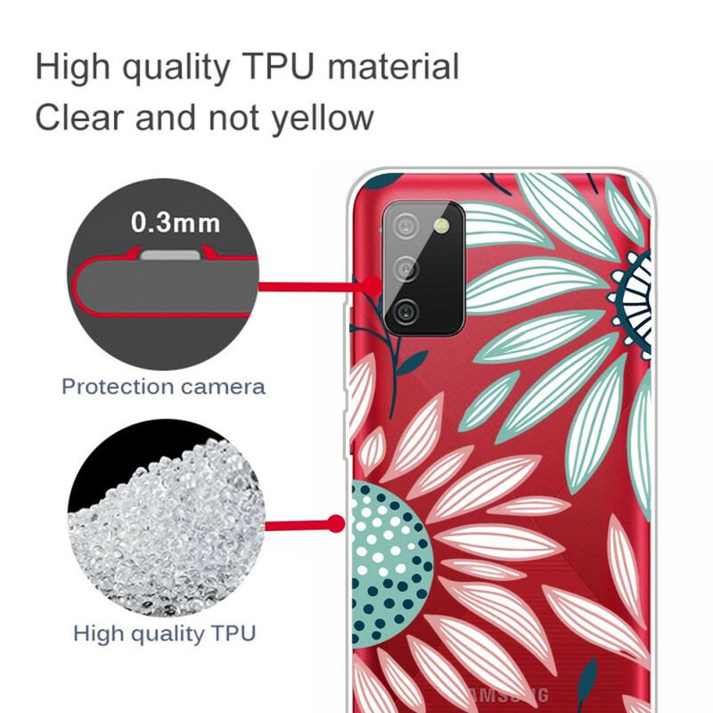 Mobilcover Samsung Galaxy A02s Gennemsigtig En Blomst