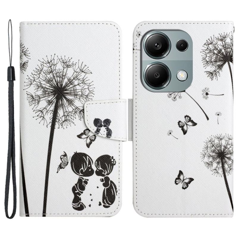 Flip Cover Xiaomi Redmi Note 13 Pro 4g Mælkebøttekærlighed Med Rem