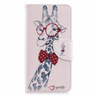 Flip Cover Samsung Galaxy A40 Brainy Giraf