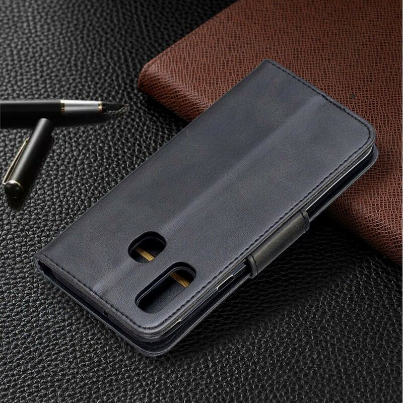Flip Cover Samsung Galaxy A40 Læder Cover Glat Flap Skrå
