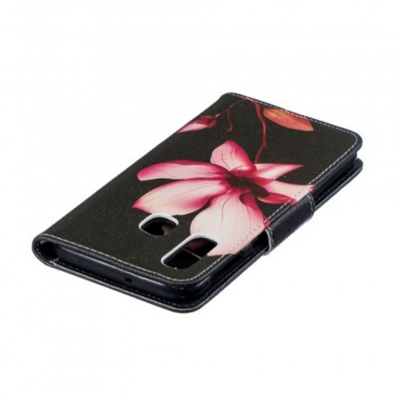 Flip Cover Samsung Galaxy A40 Lyserød Blomst
