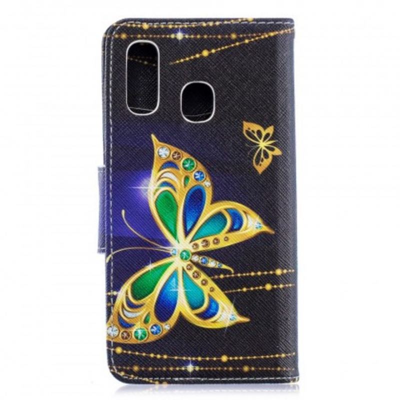Flip Cover Samsung Galaxy A40 Magisk Sommerfugl