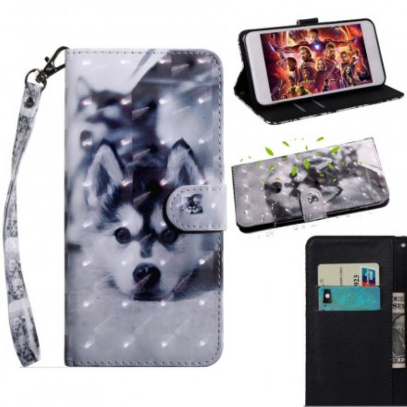 Flip Cover Samsung Galaxy A40 Sort Og Hvid Hund