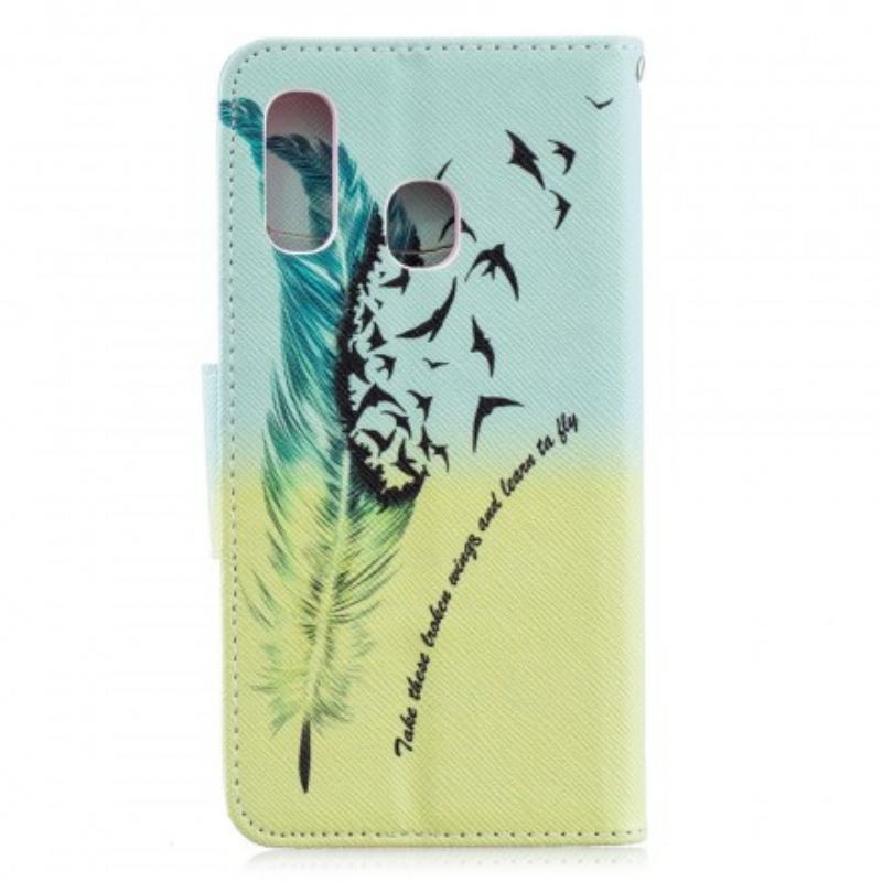 Læder Cover Samsung Galaxy A40 Lære At Flyve