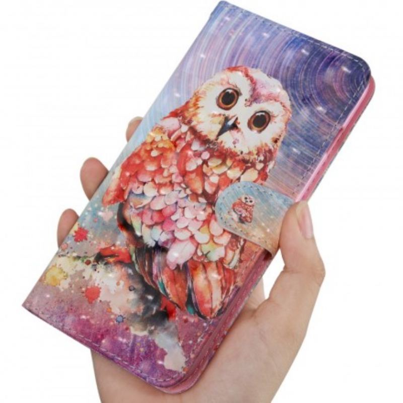 Læder Cover Samsung Galaxy A40 Ugle Maleren