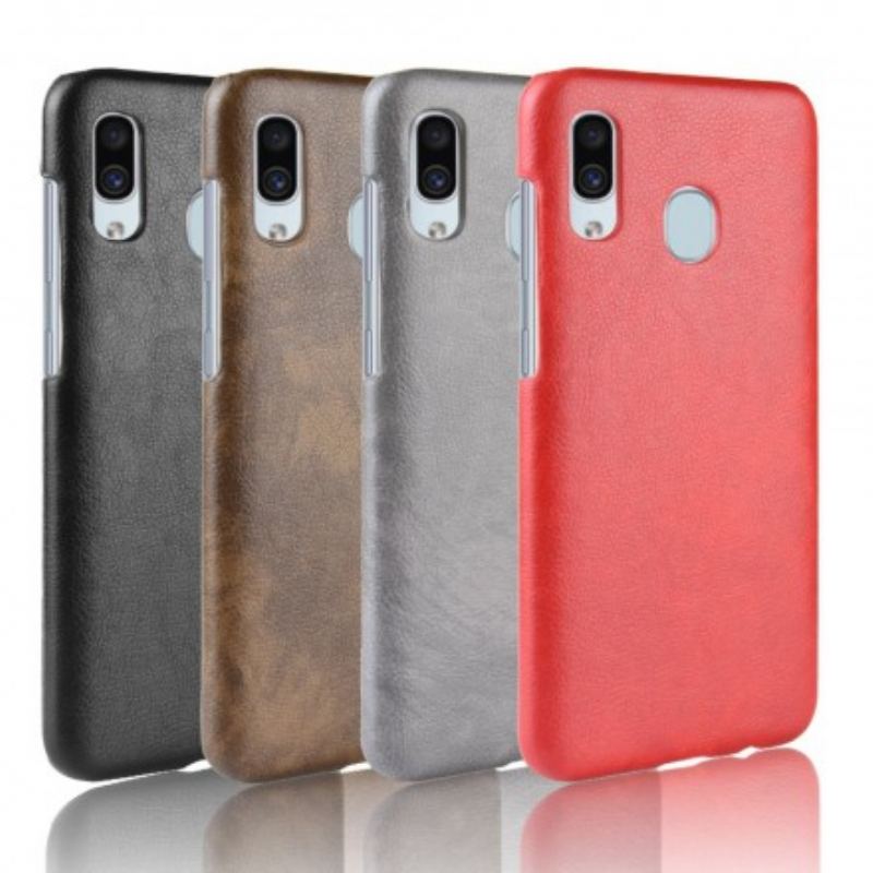 Mobilcover Samsung Galaxy A40 Litchi Læder Effekt