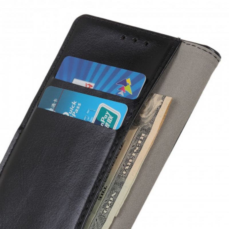 Flip Cover Xiaomi Redmi Note 9T Enkel Skinnende Lædereffekt