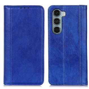 Cover Moto G200 5G Flip Cover Litchi Split Læderversion