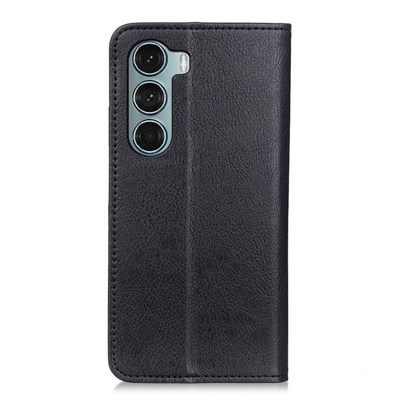 Cover Moto G200 5G Flip Cover Lychee Split Læder Tekstur