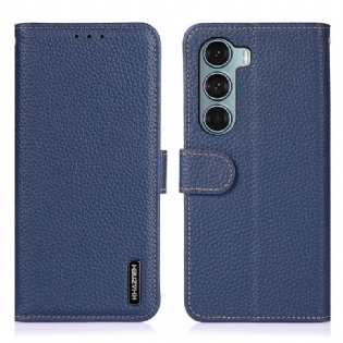 Flip Cover Moto G200 5G Ægte Læder Litchi Khazneh