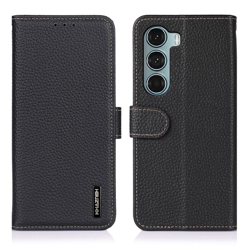 Flip Cover Moto G200 5G Ægte Læder Litchi Khazneh