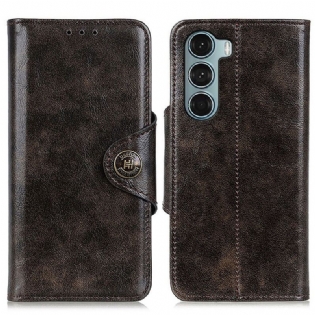 Flip Cover Moto G200 5G Skinnende Imiteret Læder Khazneh