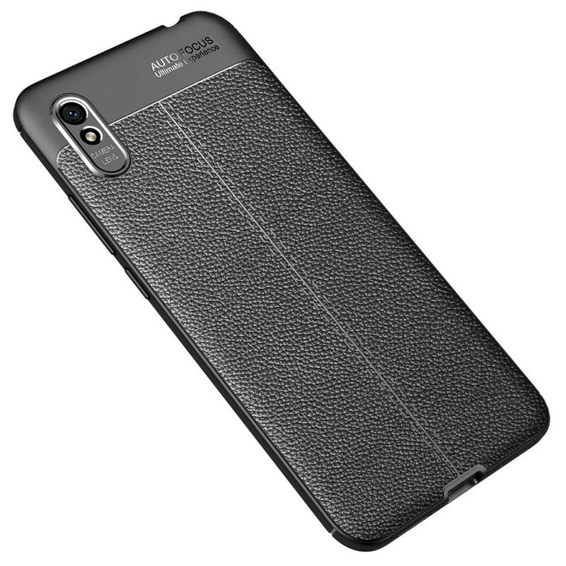 Cover Xiaomi Redmi 9A Dobbelt Linje Litchi Læder Effekt