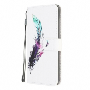 Flip Cover Xiaomi Redmi 9A Med Snor Fjer Med Snor