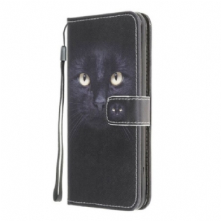 Flip Cover Xiaomi Redmi 9A Med Snor Strappy Black Cat Eyes