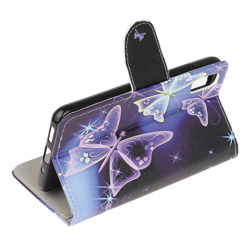 Flip Cover Xiaomi Redmi 9A Neon Sommerfugle