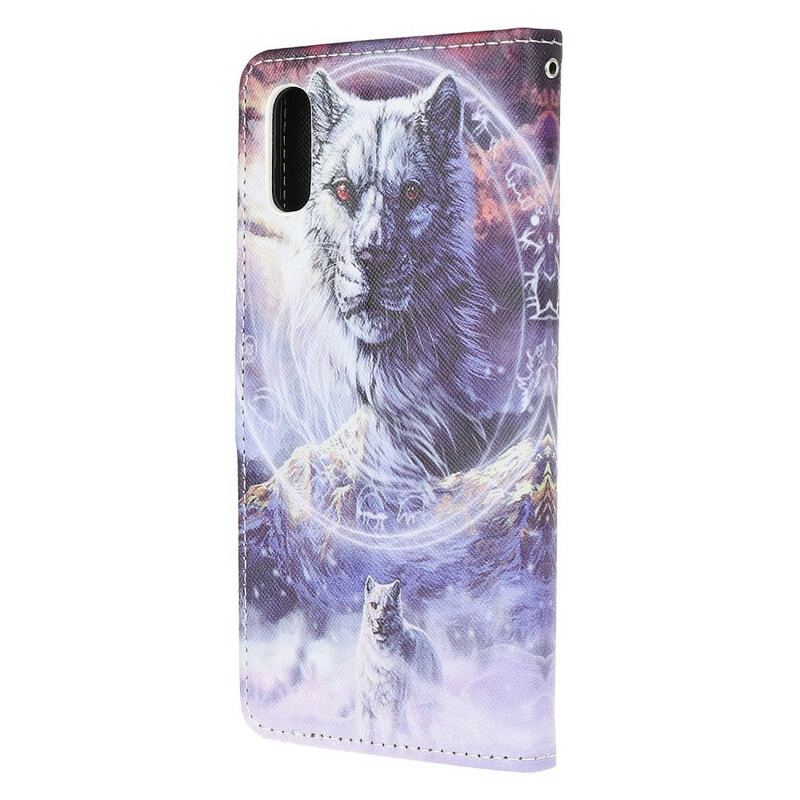 Flip Cover Xiaomi Redmi 9A Ulv Om Vinteren Med Snor