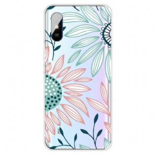 Mobilcover Xiaomi Redmi 9A Gennemsigtig En Blomst