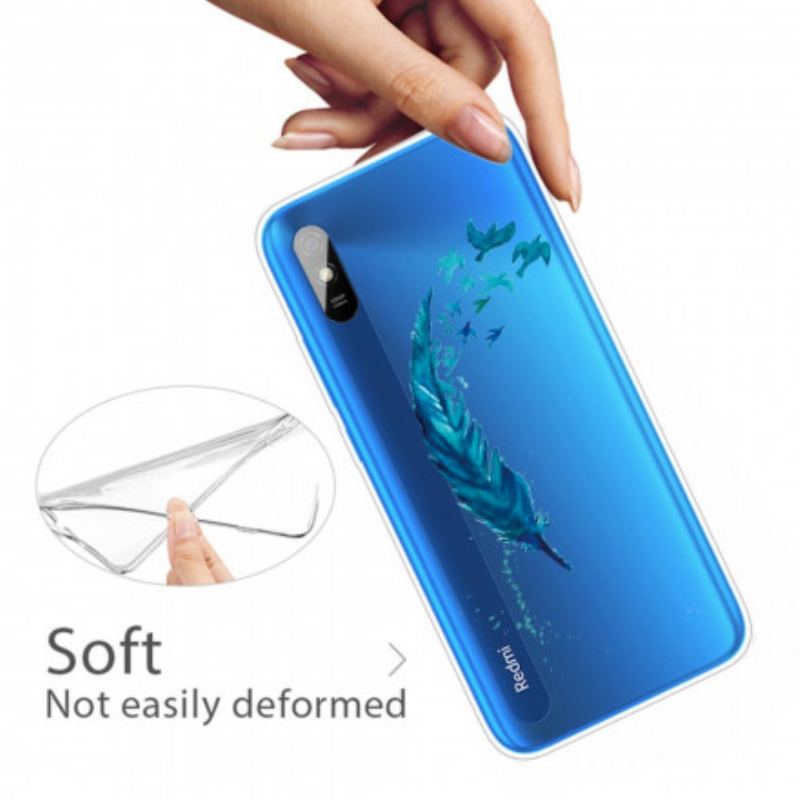 Mobilcover Xiaomi Redmi 9A Smuk Blå Fjer