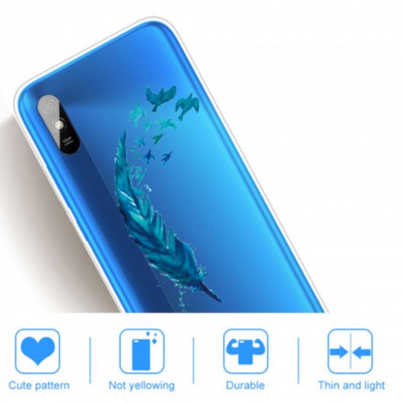 Mobilcover Xiaomi Redmi 9A Smuk Blå Fjer