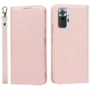 Cover Xiaomi Redmi Note 10 Pro Flip Cover Blødt Læderstil Med Rem