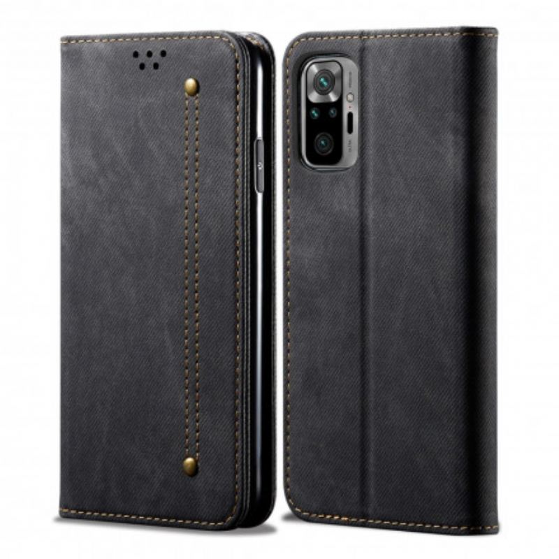 Cover Xiaomi Redmi Note 10 Pro Flip Cover Denim Stof