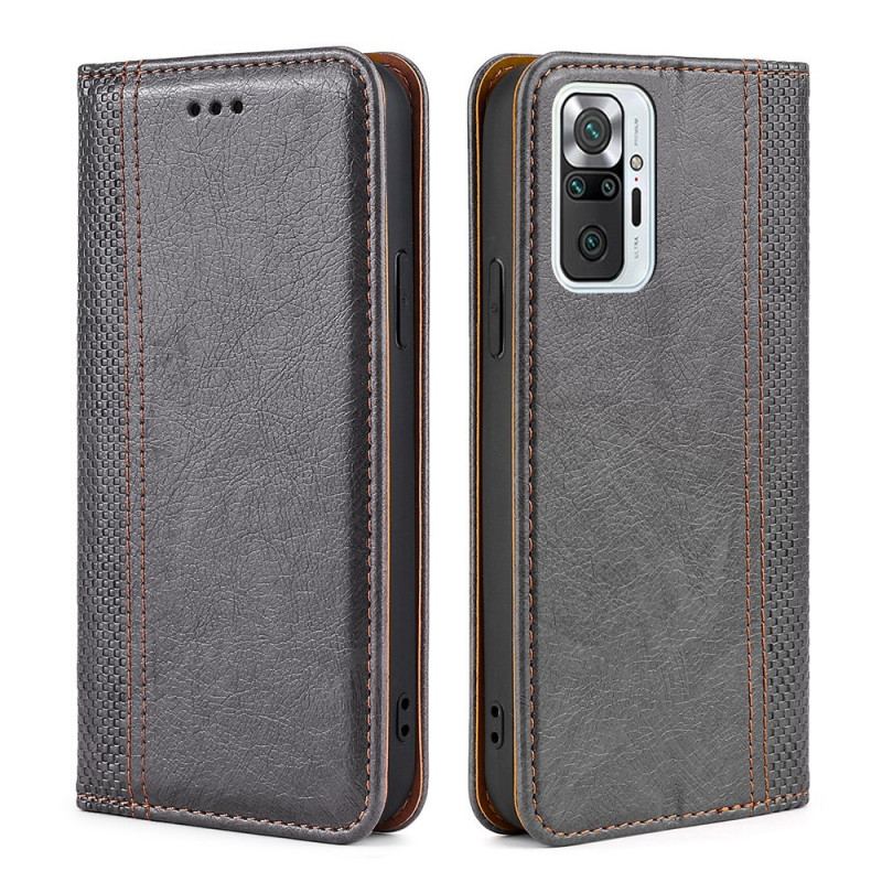 Cover Xiaomi Redmi Note 10 Pro Flip Cover Litchi Split Lædersøm