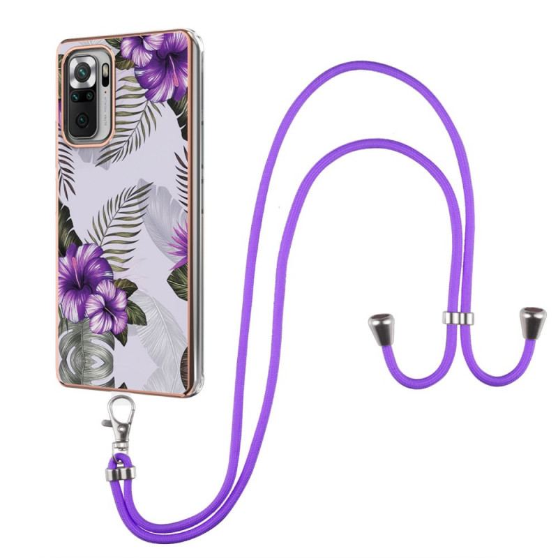 Cover Xiaomi Redmi Note 10 Pro Med Snor Marmor Blomstersnøre