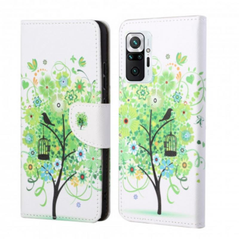Flip Cover Xiaomi Redmi Note 10 Pro Grønt Træ