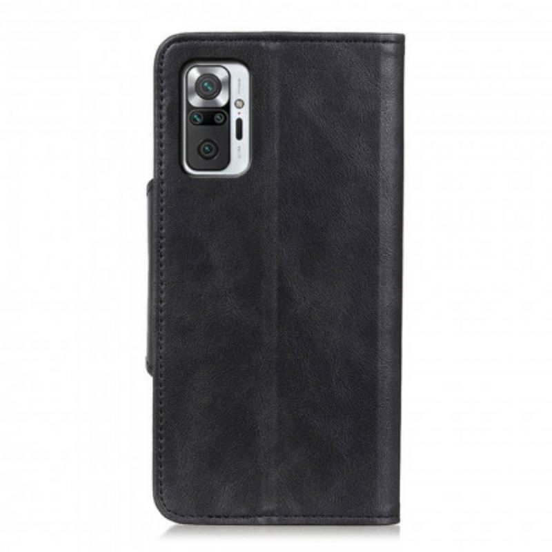 Flip Cover Xiaomi Redmi Note 10 Pro Imiteret Læder Knap