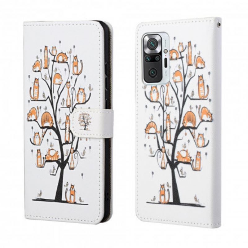 Flip Cover Xiaomi Redmi Note 10 Pro Med Snor Funky Cats Med Rem
