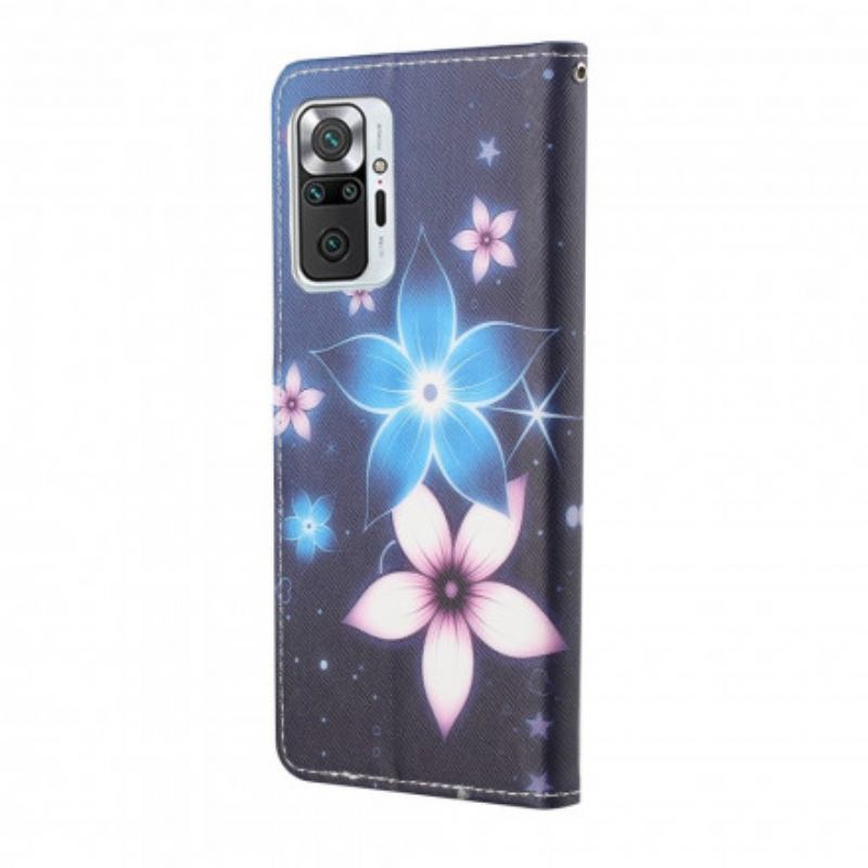 Flip Cover Xiaomi Redmi Note 10 Pro Med Snor Lunar Strap Blomster
