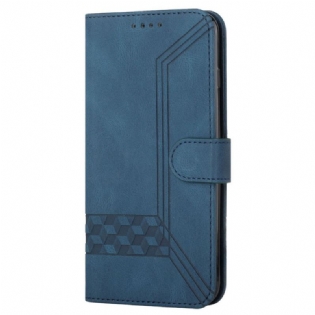 Flip Cover Xiaomi Redmi Note 10 Pro Med Snor Strip Geometrisk Frise