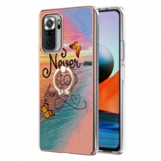 Mobilcover Xiaomi Redmi Note 10 Pro Ring-support Stop Aldrig Med At Drømme