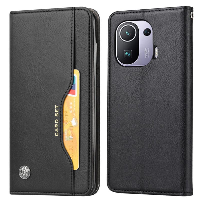 Cover Xiaomi Mi 11 Pro Flip Cover Kortholder I Imiteret Læder