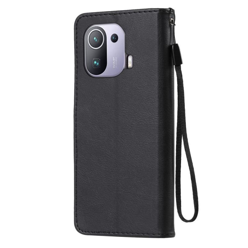 Flip Cover Xiaomi Mi 11 Pro Med Snor Solid Color Series Strappy