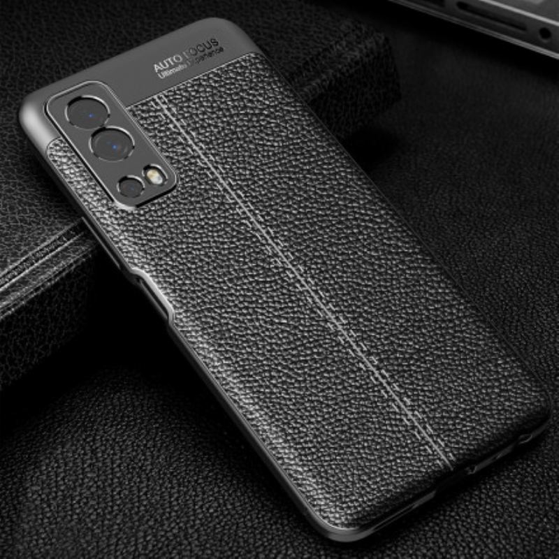 Cover Vivo Y72 5G Dobbelt Linje Litchi Læder Effekt