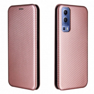Cover Vivo Y72 5G Flip Cover Farvet Carbon Silikone