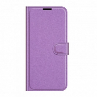 Læder Cover Vivo Y72 5G Klassisk Litchi Imiteret Læder