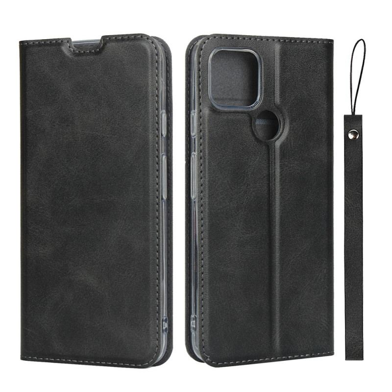 Cover Google Pixel 4A 5G Med Snor Flip Cover Strappy I Imiteret Læder