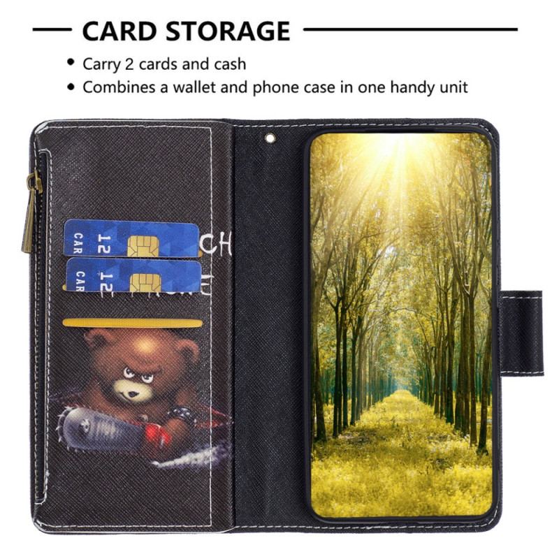 Flip Cover Xiaomi 13 Lite Punge Etui Dangerous Bear Wallet