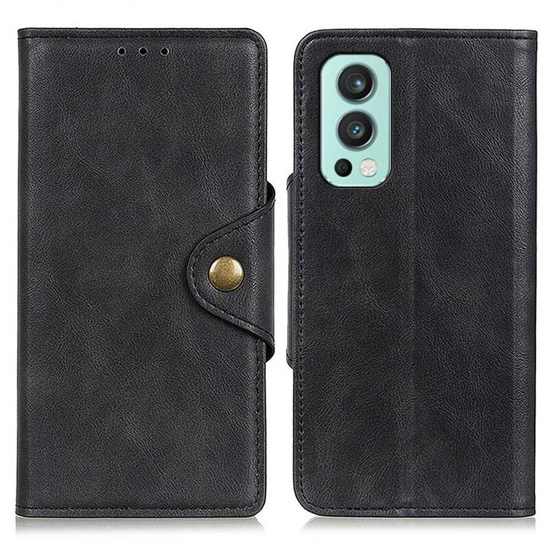 Flip Cover OnePlus Nord 2 5G Imiteret Læder Knap