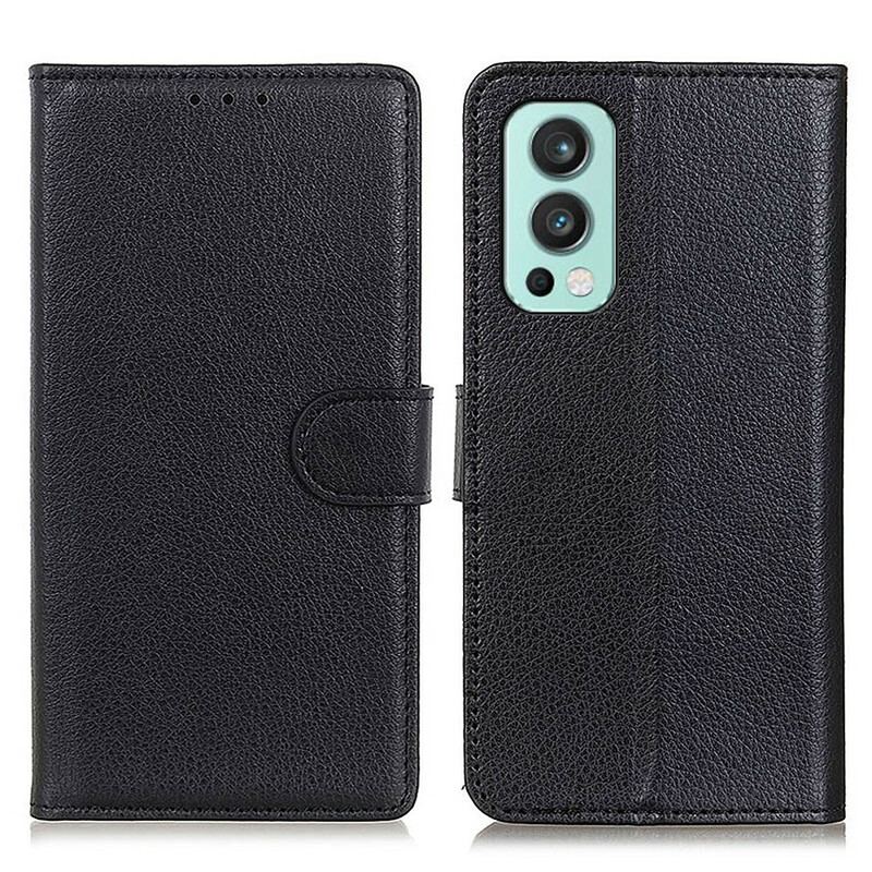 Flip Cover OnePlus Nord 2 5G Litchi Imiteret Læder