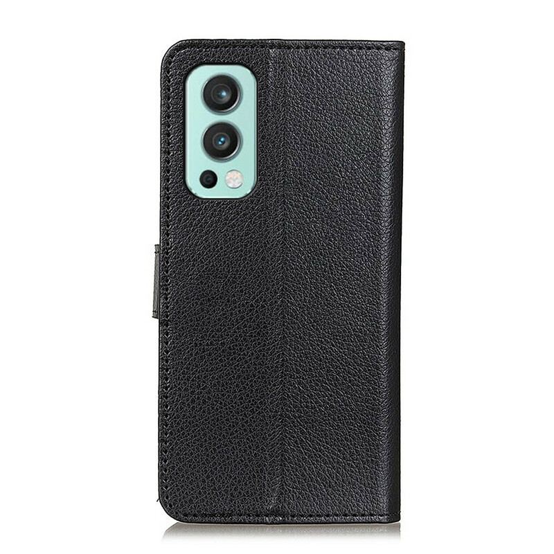 Flip Cover OnePlus Nord 2 5G Litchi Imiteret Læder