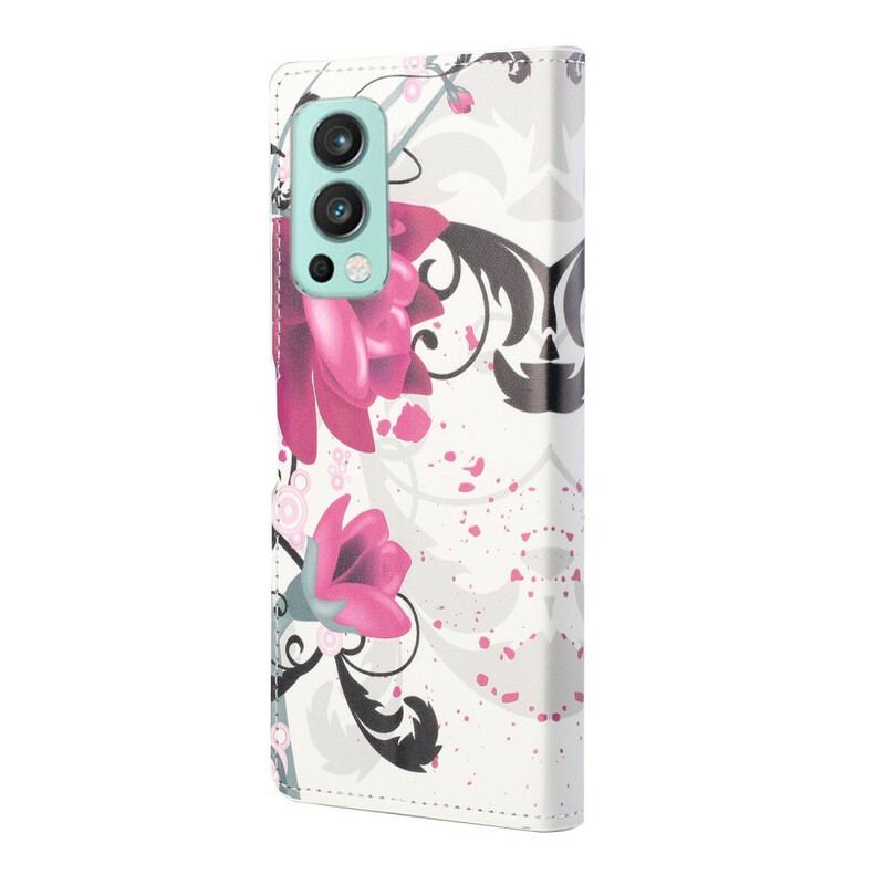 Flip Cover OnePlus Nord 2 5G Tropiske Blomster