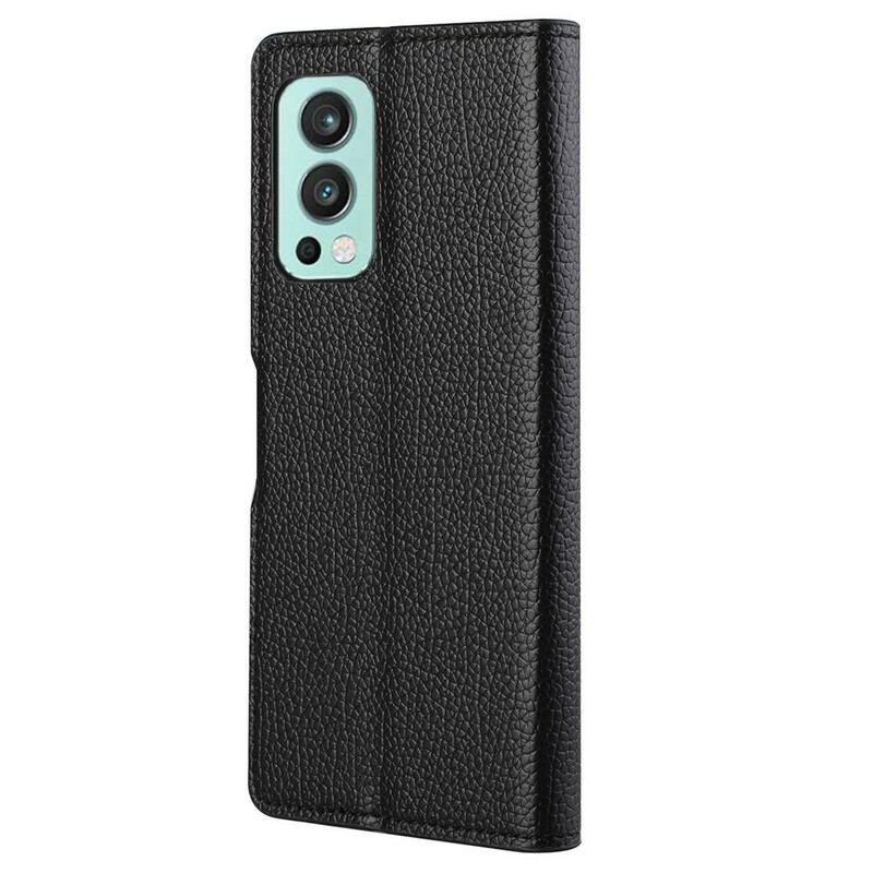 Læder Cover OnePlus Nord 2 5G Litchi Korn Læder Effekt